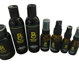 Lot Of 7 New Beard Club Beard Shampoo 4oz, Vitamin Spray & Cleansing Spray .5oz